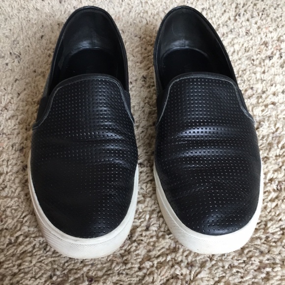 Vince Shoes - Vince Black Leather Blair Sneakers 8M